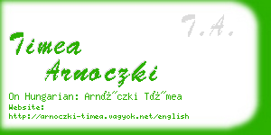 timea arnoczki business card